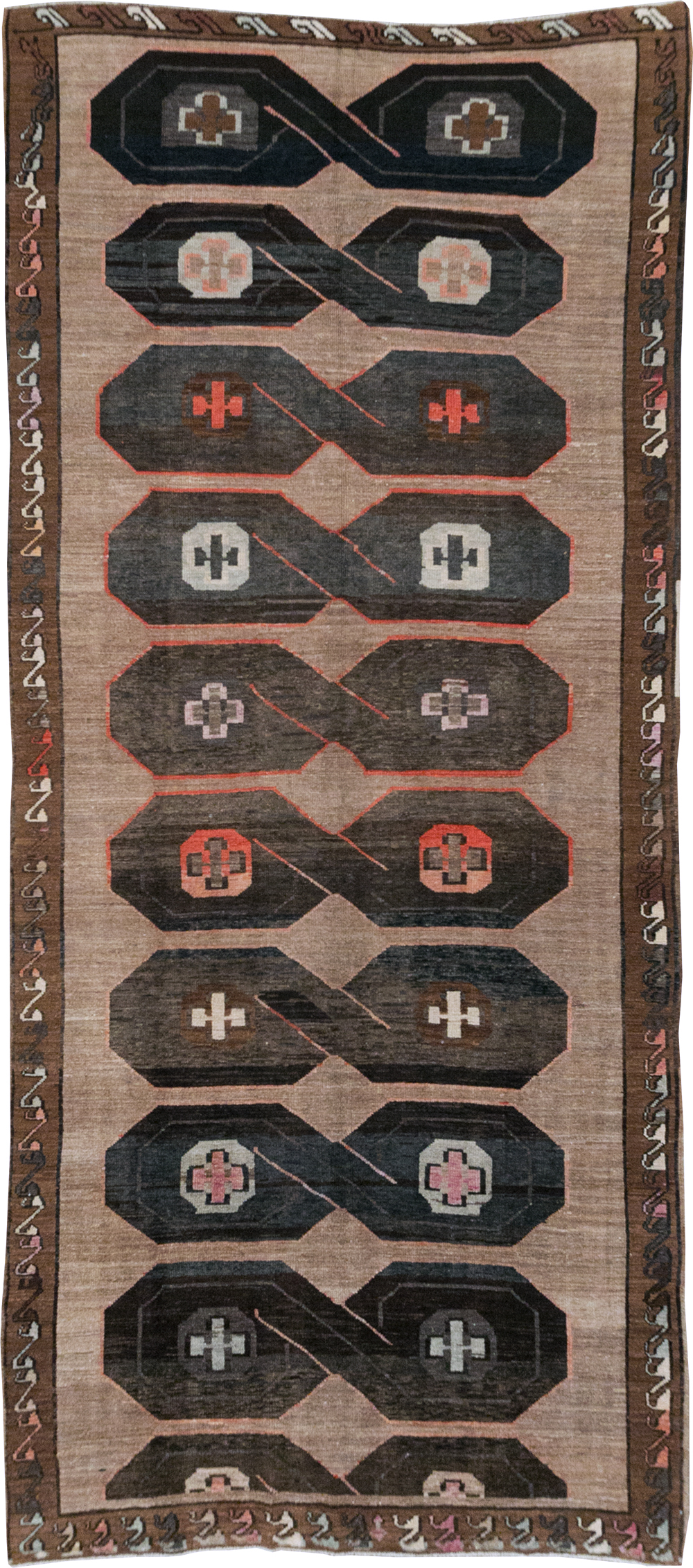 Vintage Turkish Anatolian Wide Gallery Runner, No.32496 - Staging