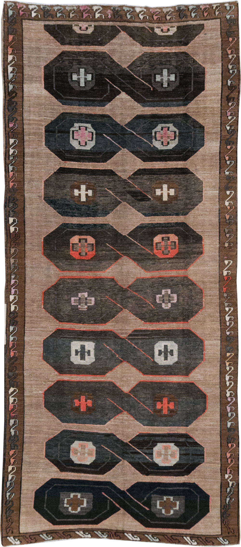 Vintage Turkish Anatolian Wide Gallery Runner, No.32496 - Staging