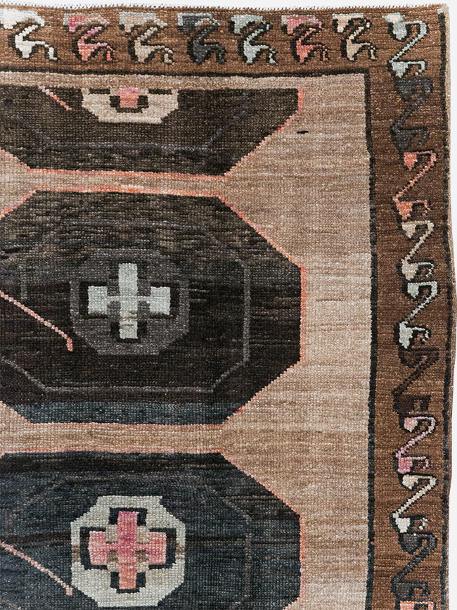 Vintage Turkish Anatolian Wide Gallery Runner, No.32496 - Staging