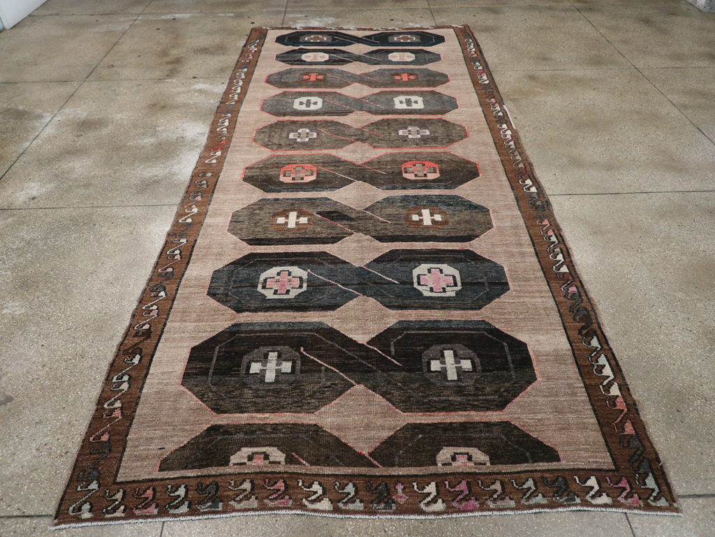 Vintage Turkish Anatolian Wide Gallery Runner, No.32496 - Staging