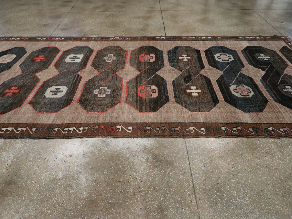 Vintage Turkish Anatolian Wide Gallery Runner, No.32496 - Staging