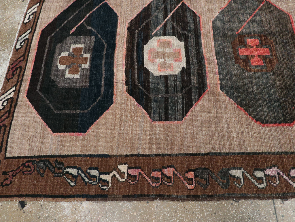 Vintage Turkish Anatolian Wide Gallery Runner, No.32496 - Staging