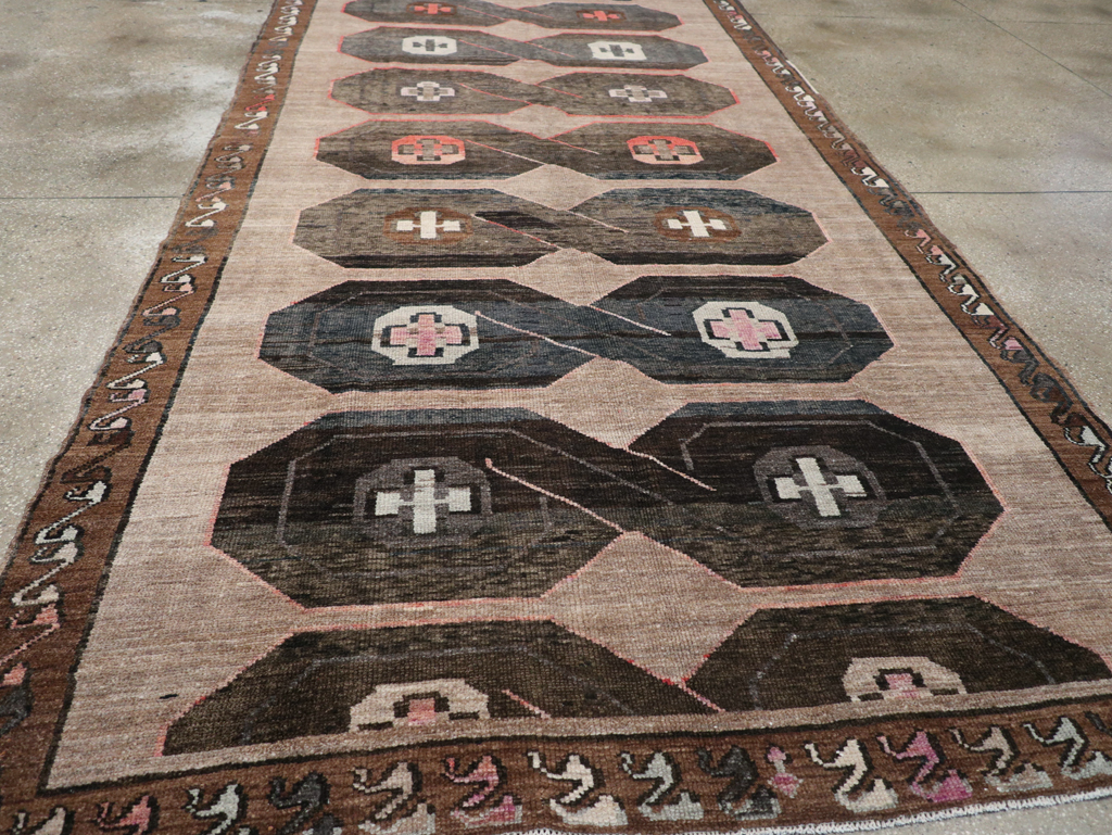 Vintage Turkish Anatolian Wide Gallery Runner, No.32496 - Staging