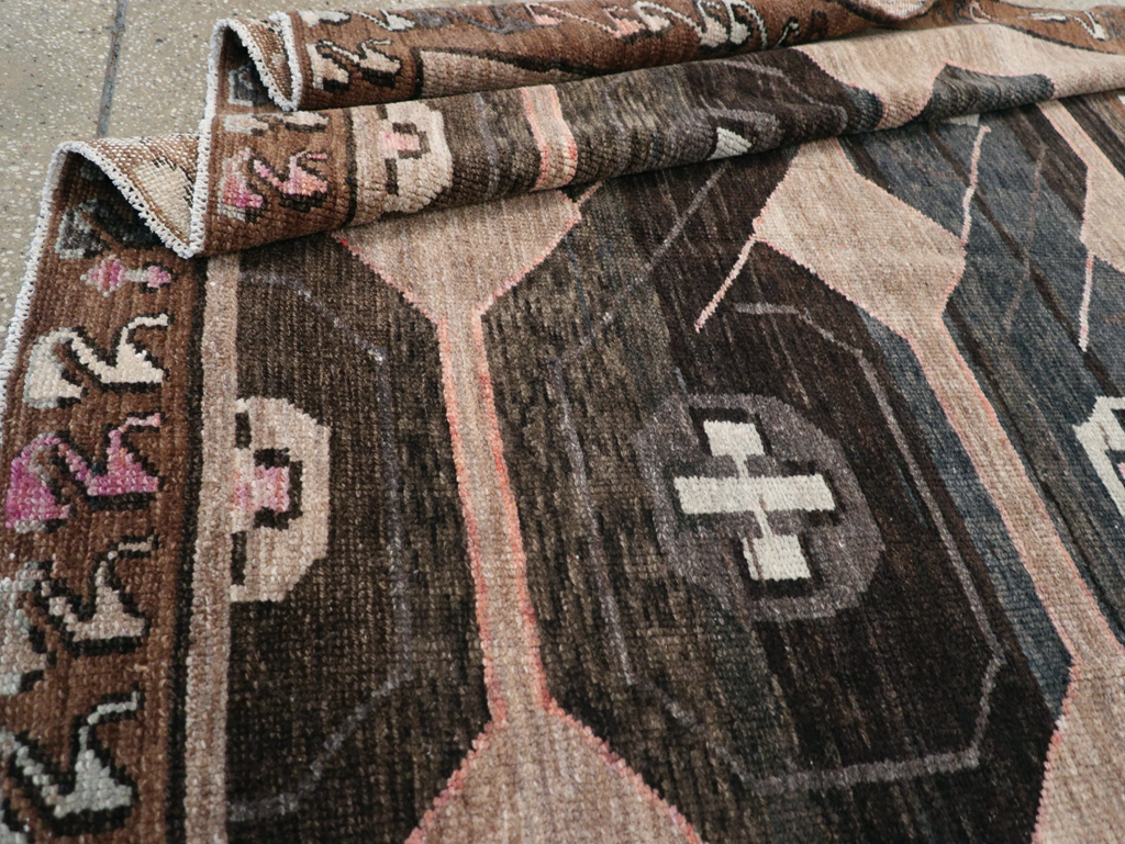 Vintage Turkish Anatolian Wide Gallery Runner, No.32496 - Staging