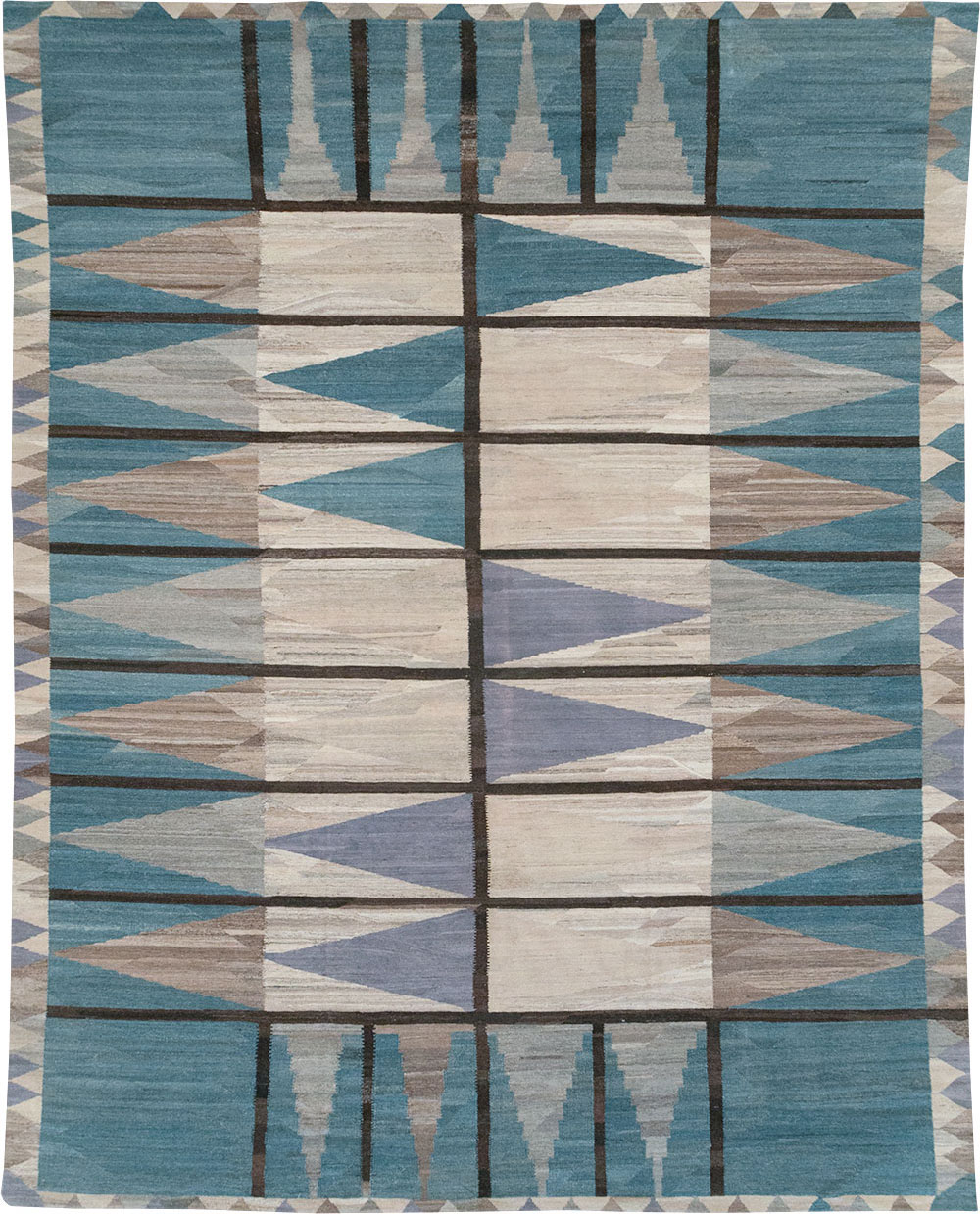 Modern Turkish Flatweave Large Carpet, No.32499 - Staging