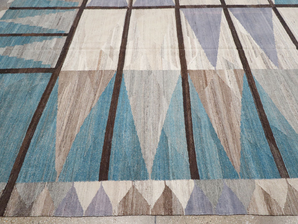 Modern Turkish Flatweave Large Carpet, No.32499 - Staging