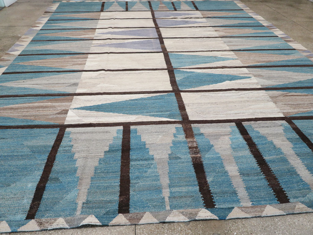 Modern Turkish Flatweave Large Carpet, No.32499 - Staging