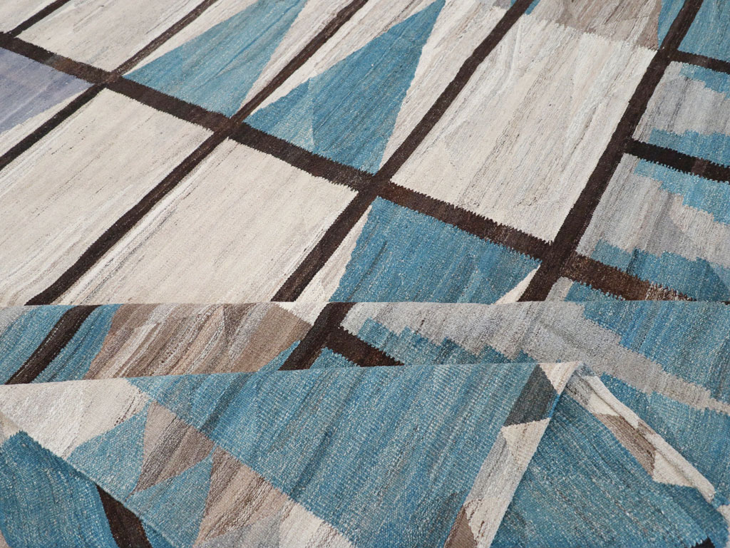 Modern Turkish Flatweave Large Carpet, No.32499 - Staging