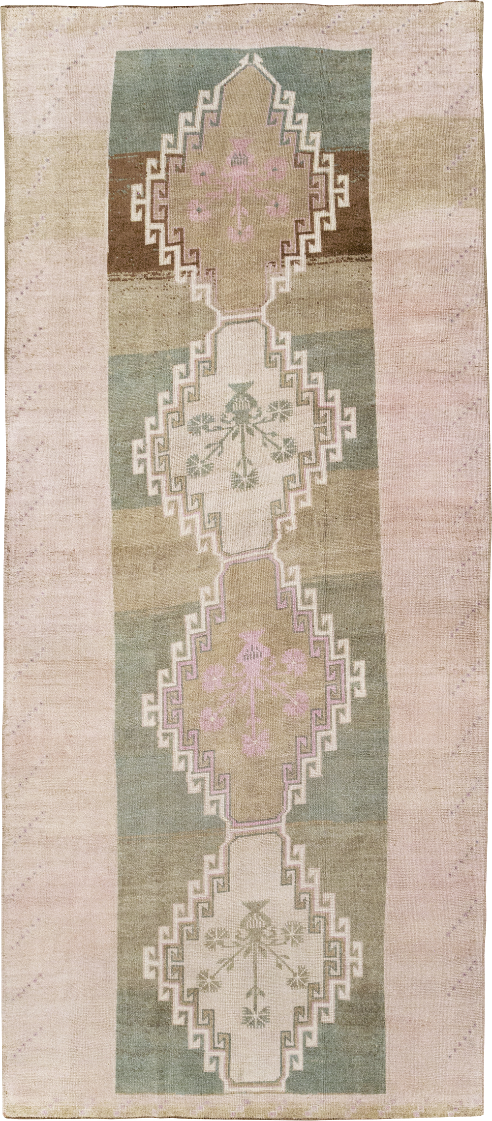 Vintage Turkish Anatolian Wide Gallery Runner, No.32503 - Staging
