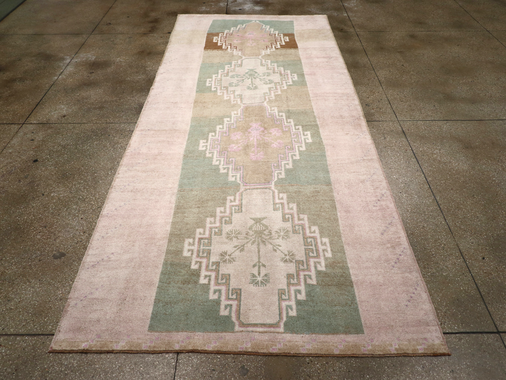 Vintage Turkish Anatolian Wide Gallery Runner, No.32503 - Staging