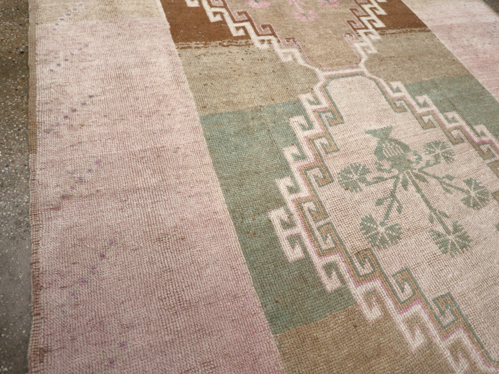 Vintage Turkish Anatolian Wide Gallery Runner, No.32503 - Staging