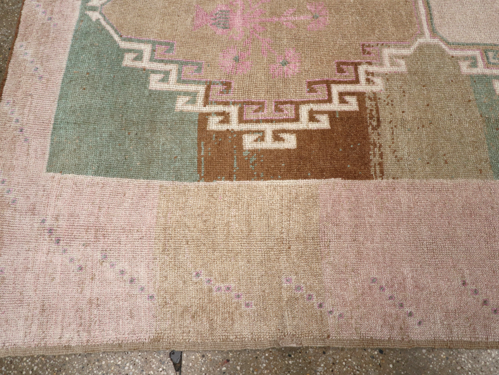 Vintage Turkish Anatolian Wide Gallery Runner, No.32503 - Staging