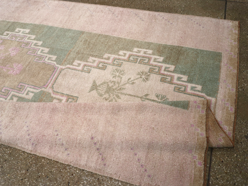 Vintage Turkish Anatolian Wide Gallery Runner, No.32503 - Staging
