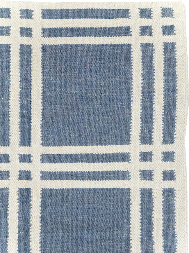 Swedish Inspired Contemporary Turkish Flatweave Accent Rug, No.32505 - Staging