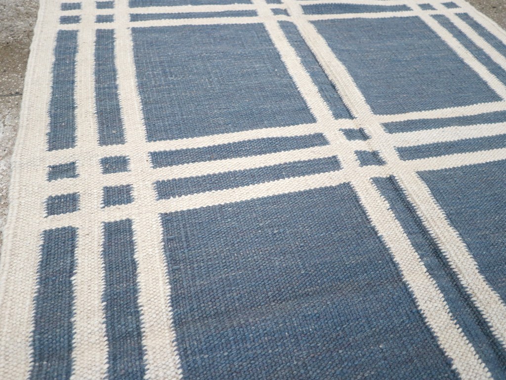 Swedish Inspired Contemporary Turkish Flatweave Accent Rug, No.32505 - Staging