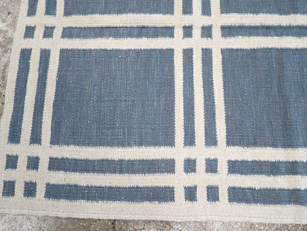 Swedish Inspired Contemporary Turkish Flatweave Accent Rug, No.32505 - Staging