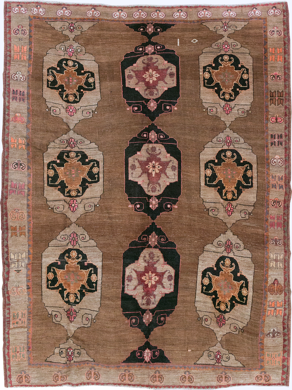 Vintage Turkish Anatolian Room Size Carpet, No.32507 - Staging