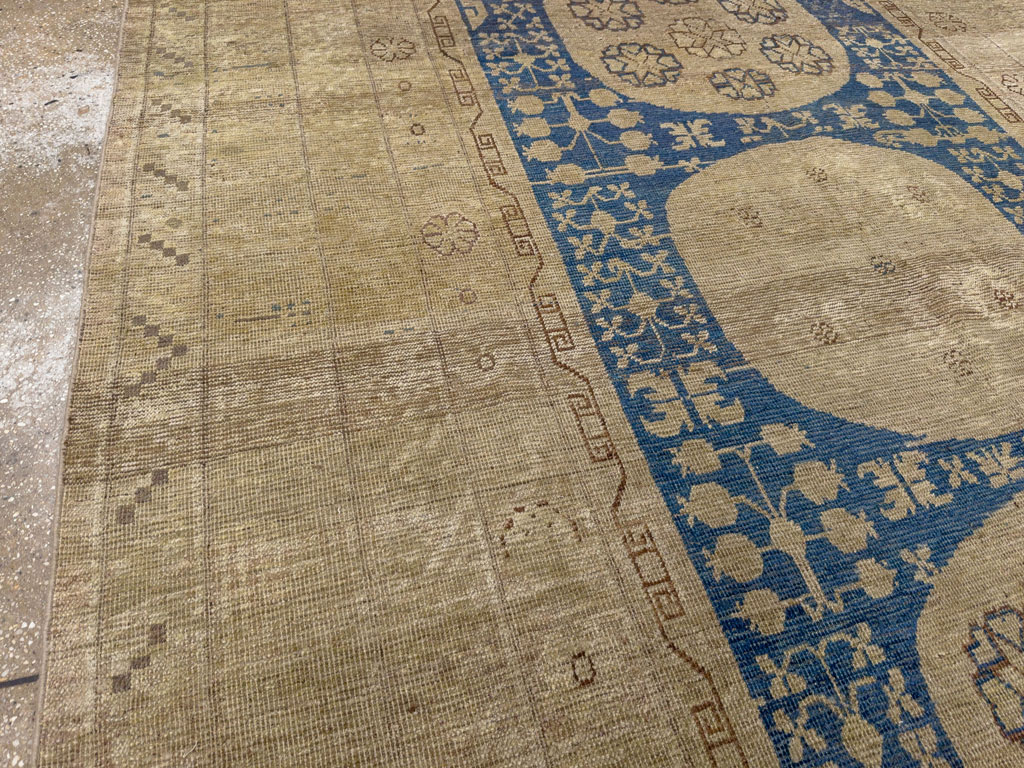 Antique East Turkestan Khotan Accent Carpet, No.32511 - Staging