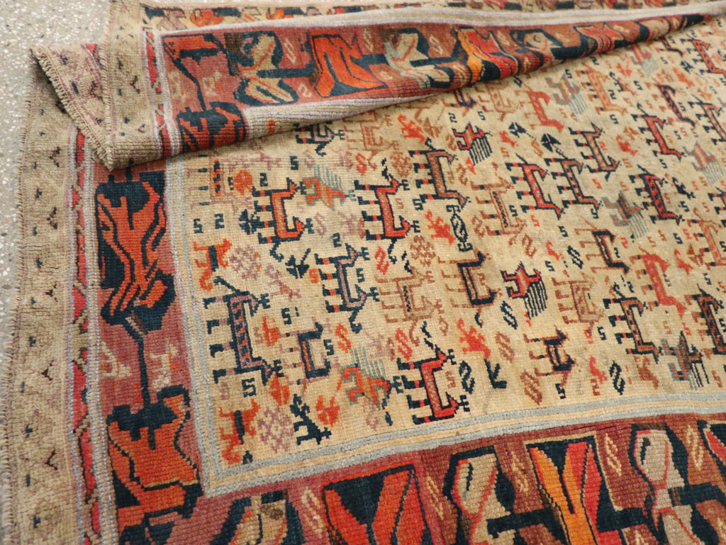 Antique Caucasian Shirvan Accent Rug, No.32512 - Staging