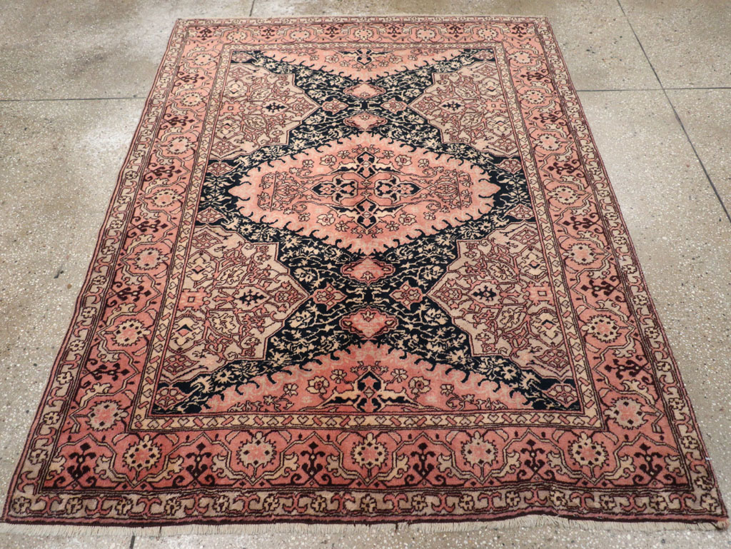 Vintage Turkish Oushak Rug, No.32513 - Staging