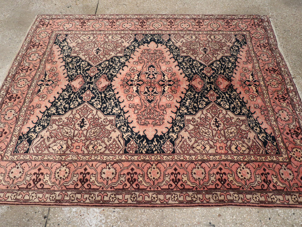 Vintage Turkish Oushak Rug, No.32513 - Staging