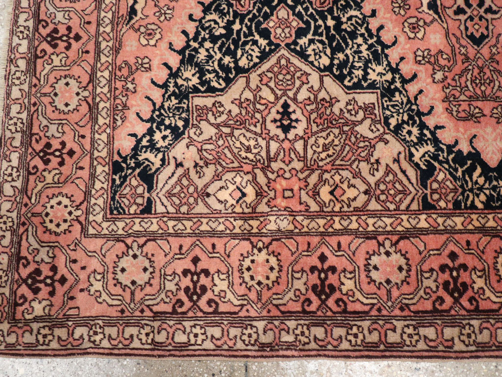 Vintage Turkish Oushak Rug, No.32513 - Staging
