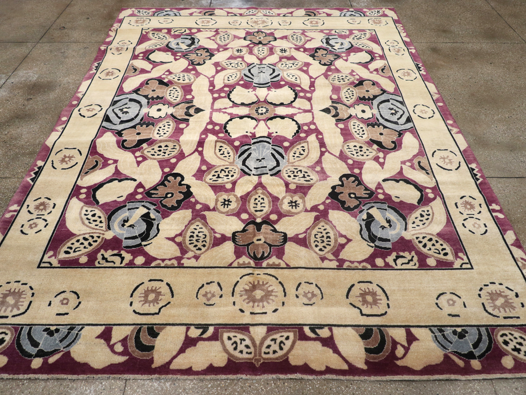 Modern Turkish Art Deco Style Room Size Carpet, No.32520 - Staging