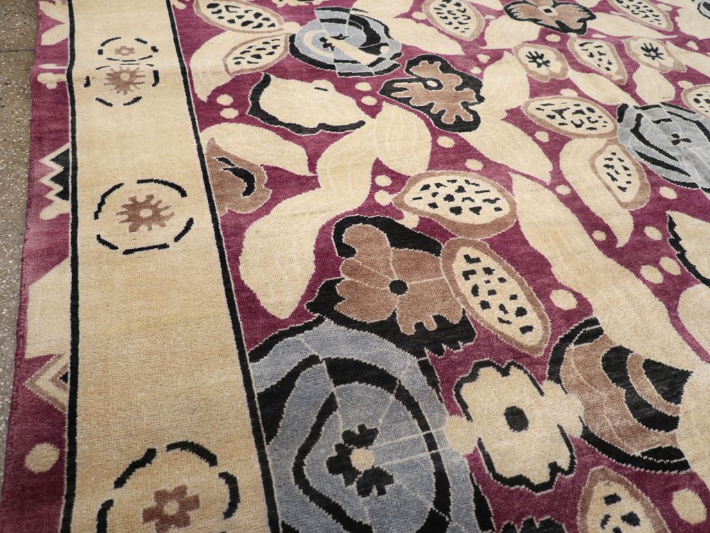 Modern Turkish Art Deco Style Room Size Carpet, No.32520 - Staging