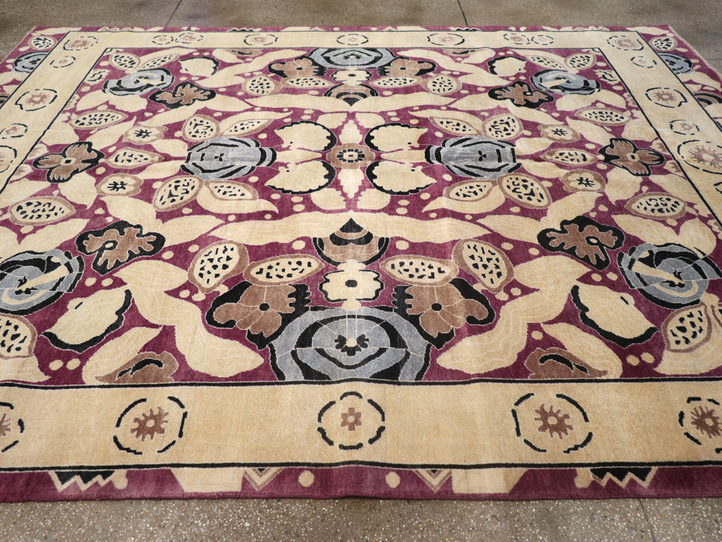 Modern Turkish Art Deco Style Room Size Carpet, No.32520 - Staging