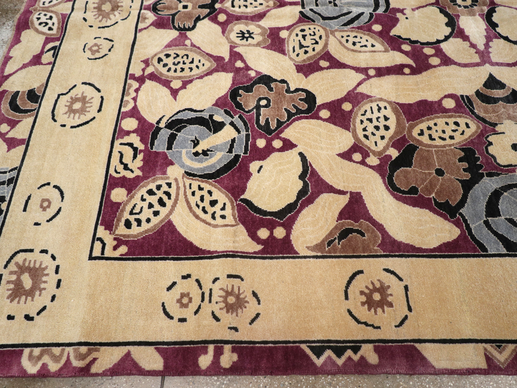 Modern Turkish Art Deco Style Room Size Carpet, No.32520 - Staging