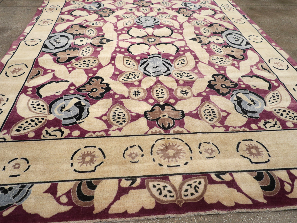 Modern Turkish Art Deco Style Room Size Carpet, No.32520 - Staging