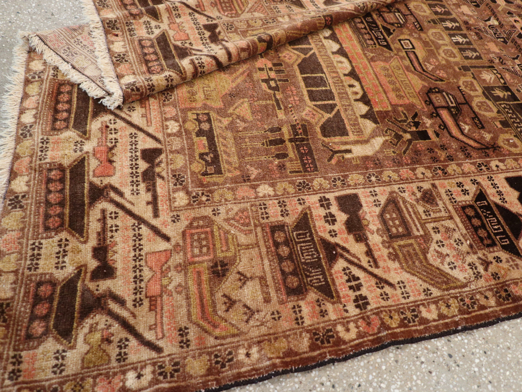 Vintage Afghan Pictorial War Rug, No.32529 - Staging