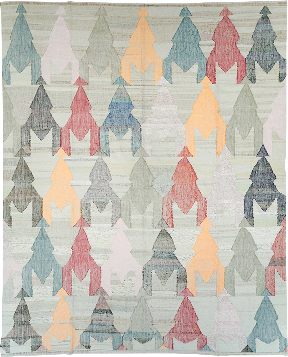 Contemporary Turkish Flatweave Large Carpet, No.32534 - Staging