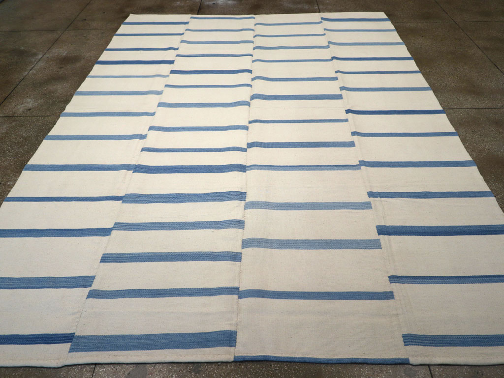 Contemporary Turkish Flatweave Room Size Carpet, No.32542 - Staging