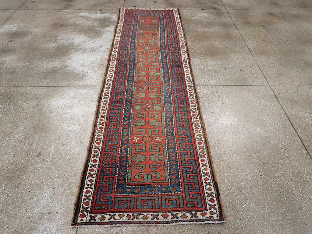 Antique Persian Heriz Runner, No.32545 - Staging