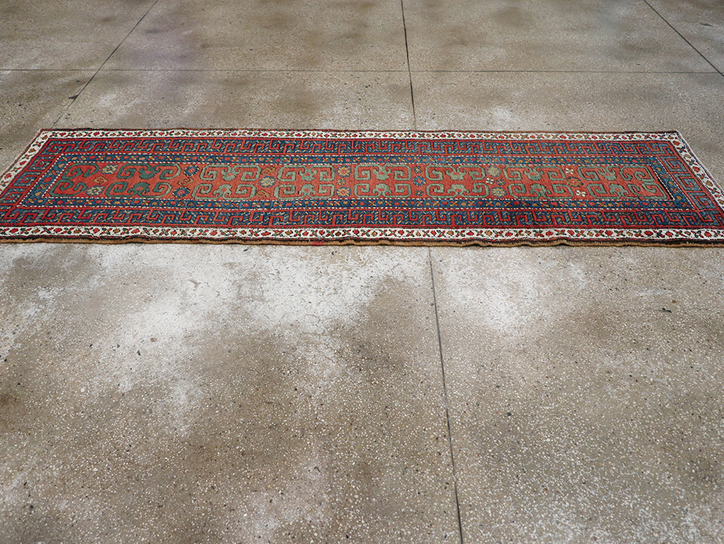 Antique Persian Heriz Runner, No.32545 - Staging