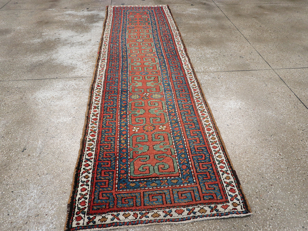 Antique Persian Heriz Runner, No.32545 - Staging