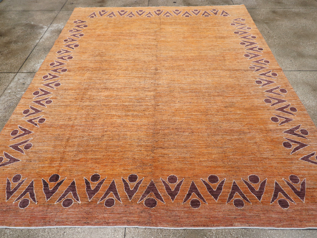 Modern East Turkestan Khotan Room Size Carpet, No.32548 - Staging