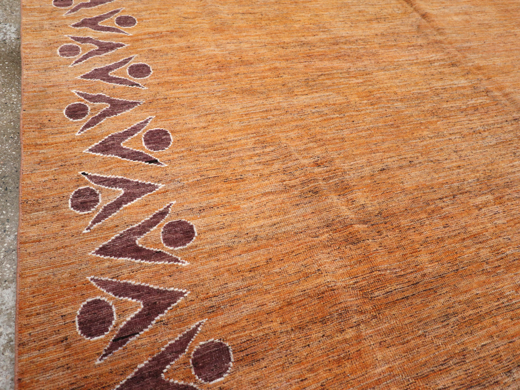 Modern East Turkestan Khotan Room Size Carpet, No.32548 - Staging