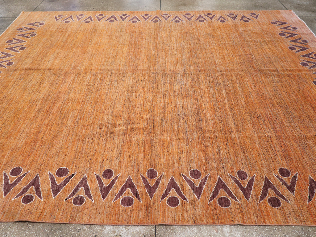 Modern East Turkestan Khotan Room Size Carpet, No.32548 - Staging