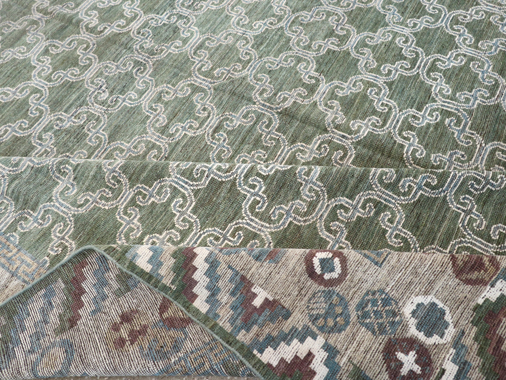 Modern East Turkestan Khotan Room Size Carpet, No.32549 - Staging