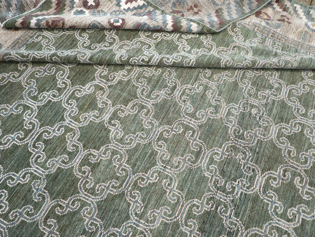 Modern East Turkestan Khotan Room Size Carpet, No.32549 - Staging