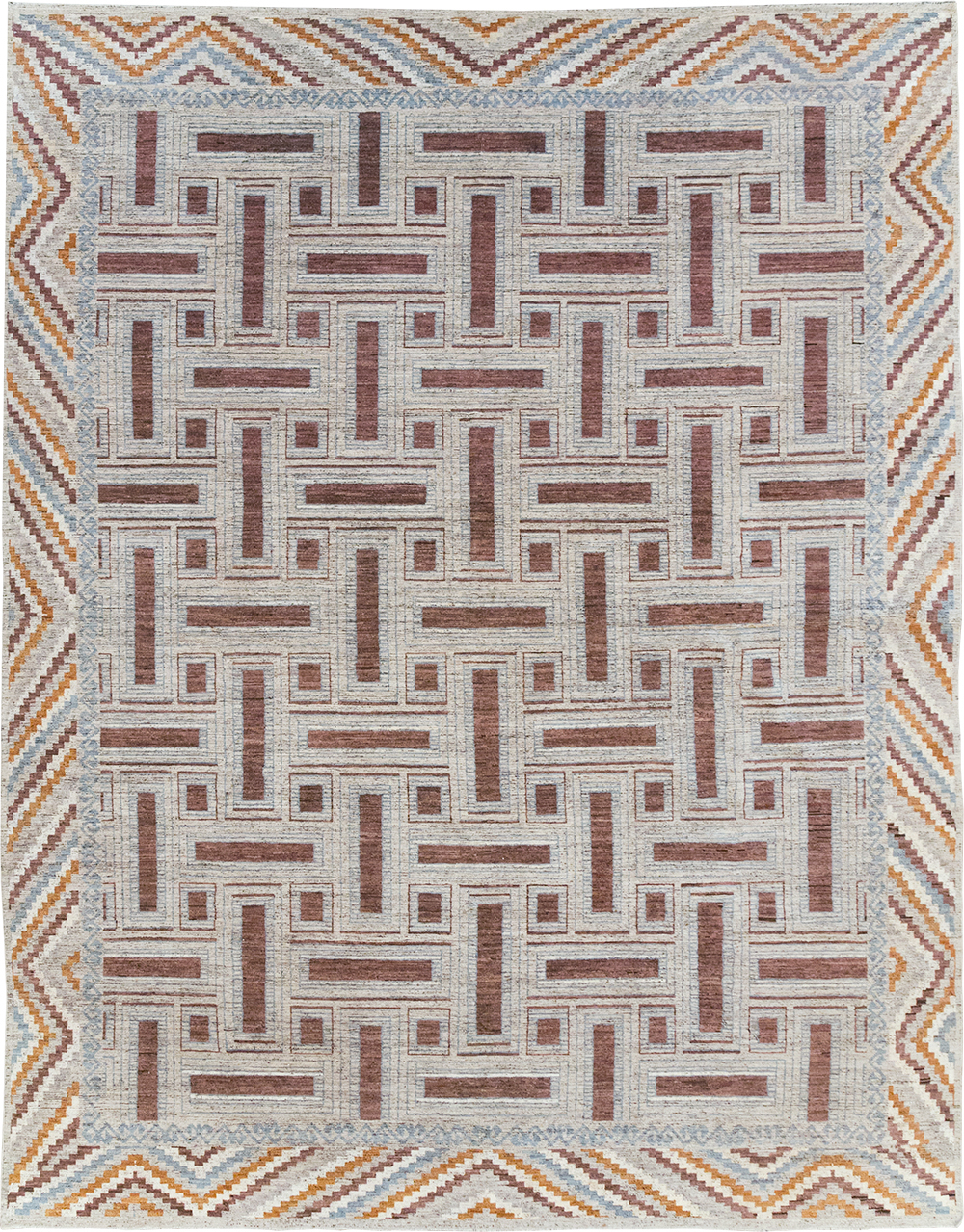 Modern East Turkestan Khotan Room Size Carpet, No.32550 - Staging