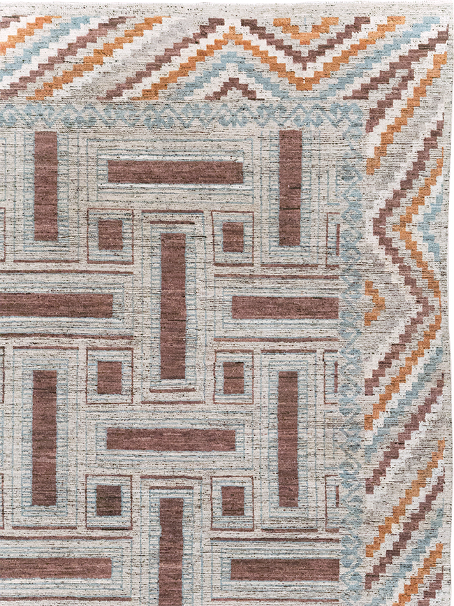 Modern East Turkestan Khotan Room Size Carpet, No.32550 - Staging