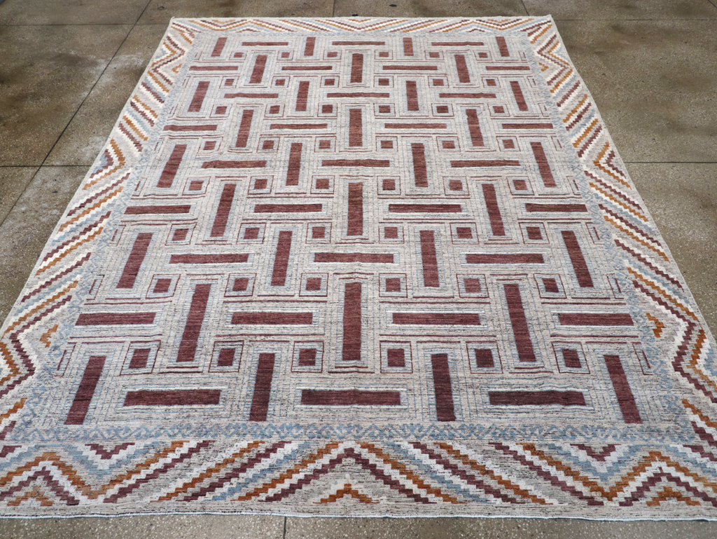 Modern East Turkestan Khotan Room Size Carpet, No.32550 - Staging