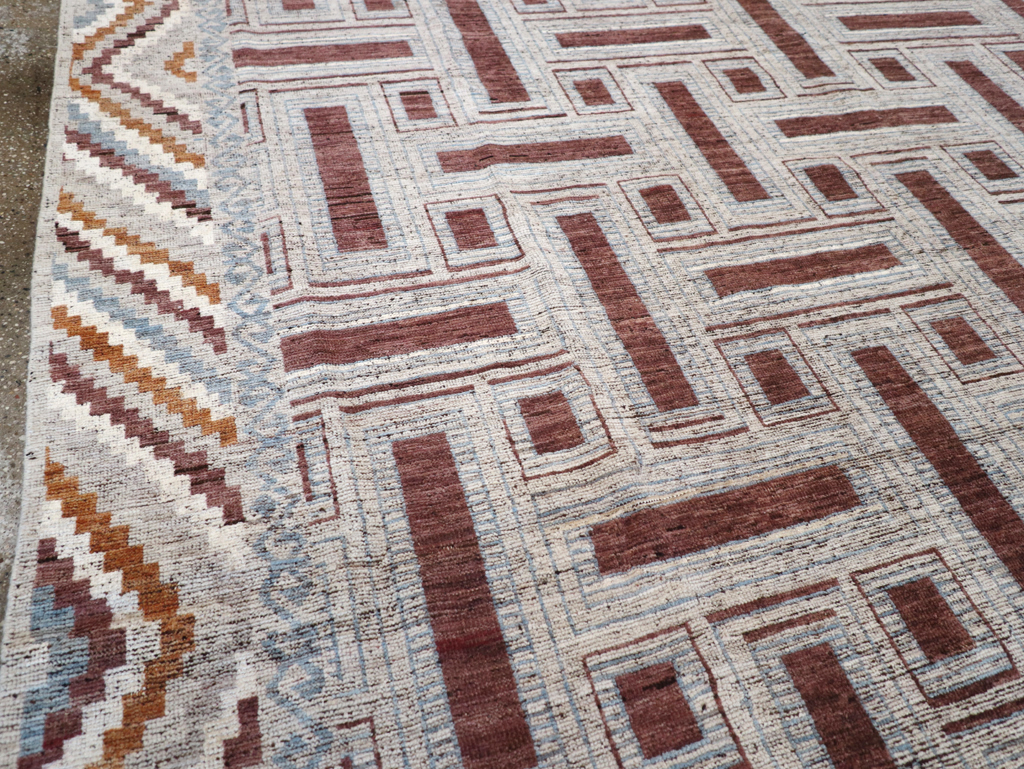 Modern East Turkestan Khotan Room Size Carpet, No.32550 - Staging