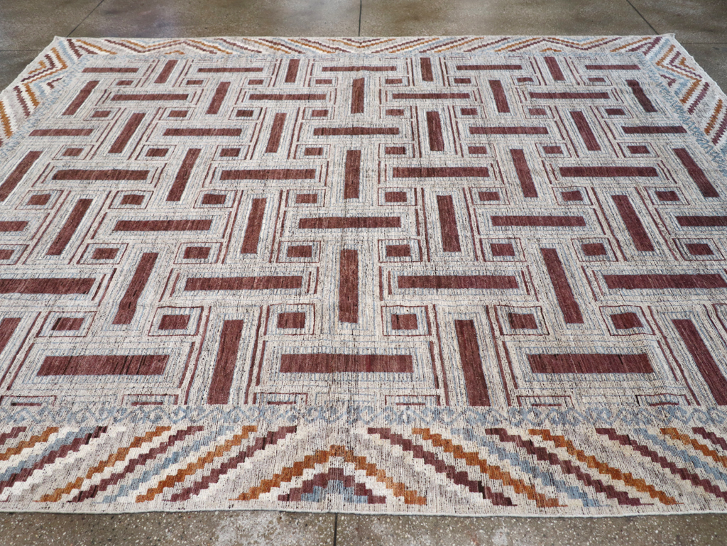 Modern East Turkestan Khotan Room Size Carpet, No.32550 - Staging