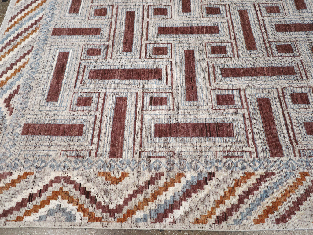 Modern East Turkestan Khotan Room Size Carpet, No.32550 - Staging