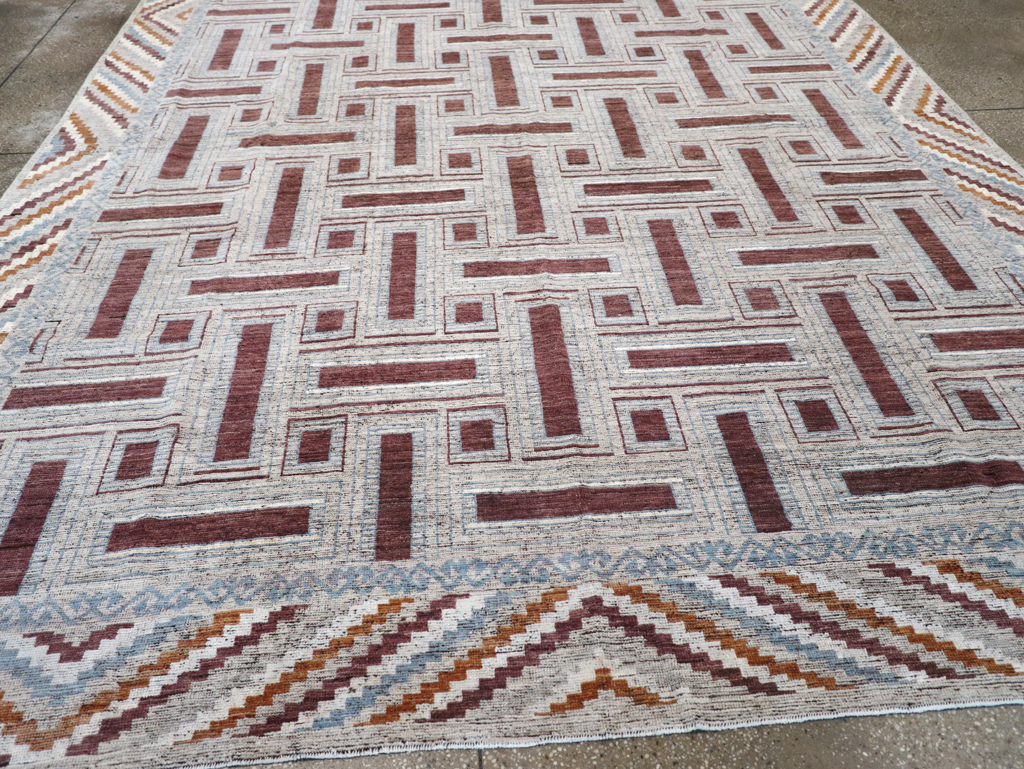 Modern East Turkestan Khotan Room Size Carpet, No.32550 - Staging