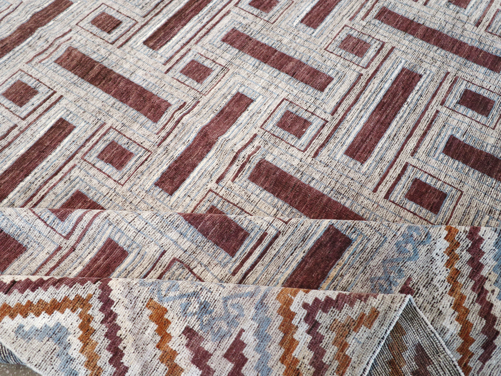 Modern East Turkestan Khotan Room Size Carpet, No.32550 - Staging